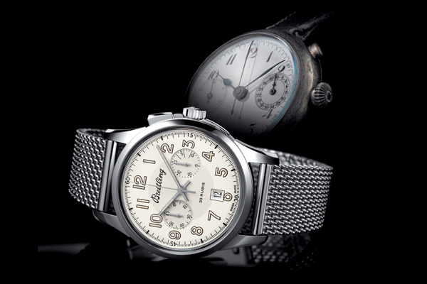 white dial copy Breitling Transocean Chronograph 1915